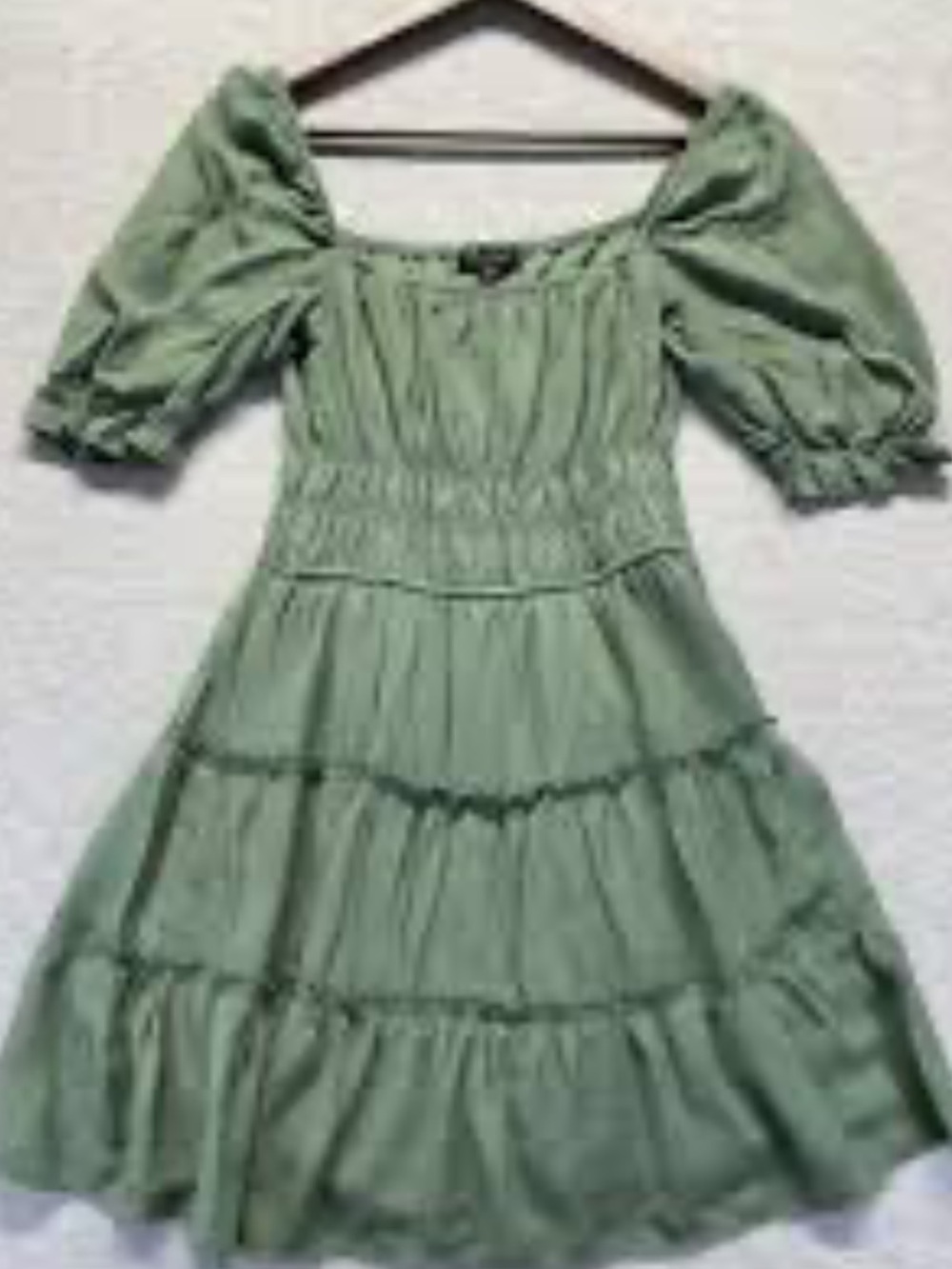 Trixxi Juniors' Tiered Fit & Flare Dress in green